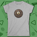 Clockwork Eight Women's Tee, in Sport Grey color, billiards shirt, front view