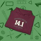 Continuous Run Club Hoodie, in Maroon color, billiards hoodie, folded view