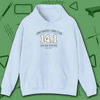 Continuous Run Club Hoodie, in Light Blue color, billiards hoodie, front view