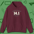 Continuous Run Club Hoodie, in Maroon color, billiards hoodie, front view