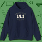 Continuous Run Club Hoodie, in Navy color, billiards hoodie, front view