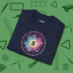 Cosmic 8-Ball Galaxy T-Shirt, folded view, in Navy styled to dominate from rack to run-out