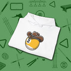 Cowboy Nine Ball Hoodie, in White color, billiards hoodie, folded view