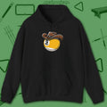Cowboy Nine Ball Hoodie, in Black color, billiards hoodie, front view