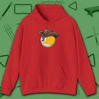 Cowboy Nine Ball Hoodie, in Red color, billiards hoodie, front view