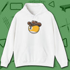 Cowboy Nine Ball Hoodie, in White color, billiards hoodie, front view