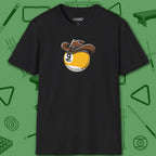 Cowboy Nine Ball T-Shirt, in Black color, billiards shirt, front view