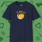 Cowboy Nine Ball T-Shirt, in Navy color, billiards shirt, front view