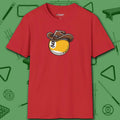 Cowboy Nine Ball T-Shirt, in Red color, billiards shirt, front view
