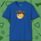 Cowboy Nine Ball T-Shirt, in Royal color, billiards shirt, front view