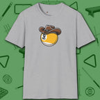 Cowboy Nine Ball T-Shirt, in Sport Grey color, billiards shirt, front view
