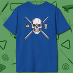 Cue & Bones T-Shirt, back view, in Navy built for steady hands and calm nerves