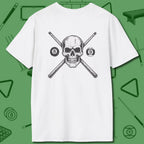 Cue & Bones T-Shirt, back view, in Light Pink bold play with zero hesitation