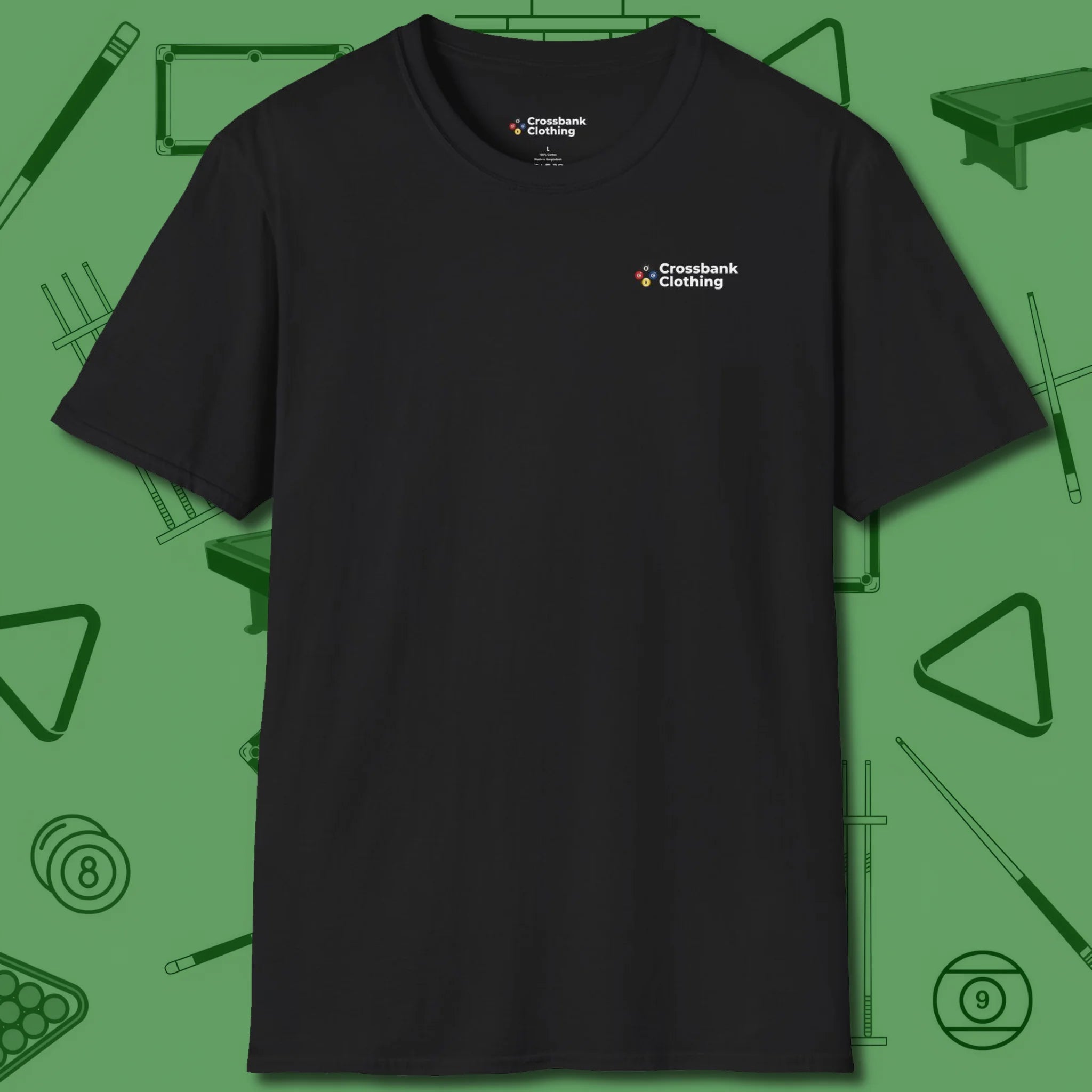 Cue & Bones T-Shirt, front view, in Sport Grey a go-to tee for league regulars