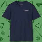 Cue & Bones T-Shirt, front view, in Royal clean look for sharp shooters
