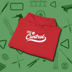 Cue Control Hoodie, folded view, in Red subtle drip for serious shooters