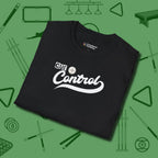 Cue Control T-Shirt, folded view, in Black stitched for cue discipline and cool confidence