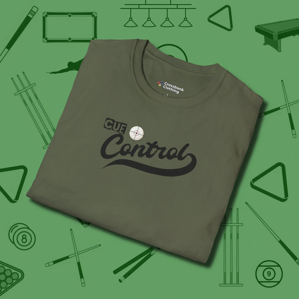 Cue Control T-Shirt, folded view, in Military Green built for bold breaks and quiet confidence