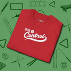 Cue Control T-Shirt, folded view, in Red for hustlers who keep it honest