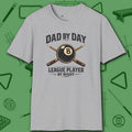 Dad by Day 8 Ball Pool T-Shirt, front view, in Sport Grey color