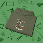 Dapper Alligator Hoodie, folded view, in Military Green for hustlers who keep it honest