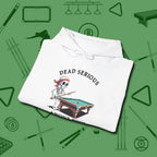 Dead Serious About Hoodie, folded view, in White cool under pressure, hot on the eyes