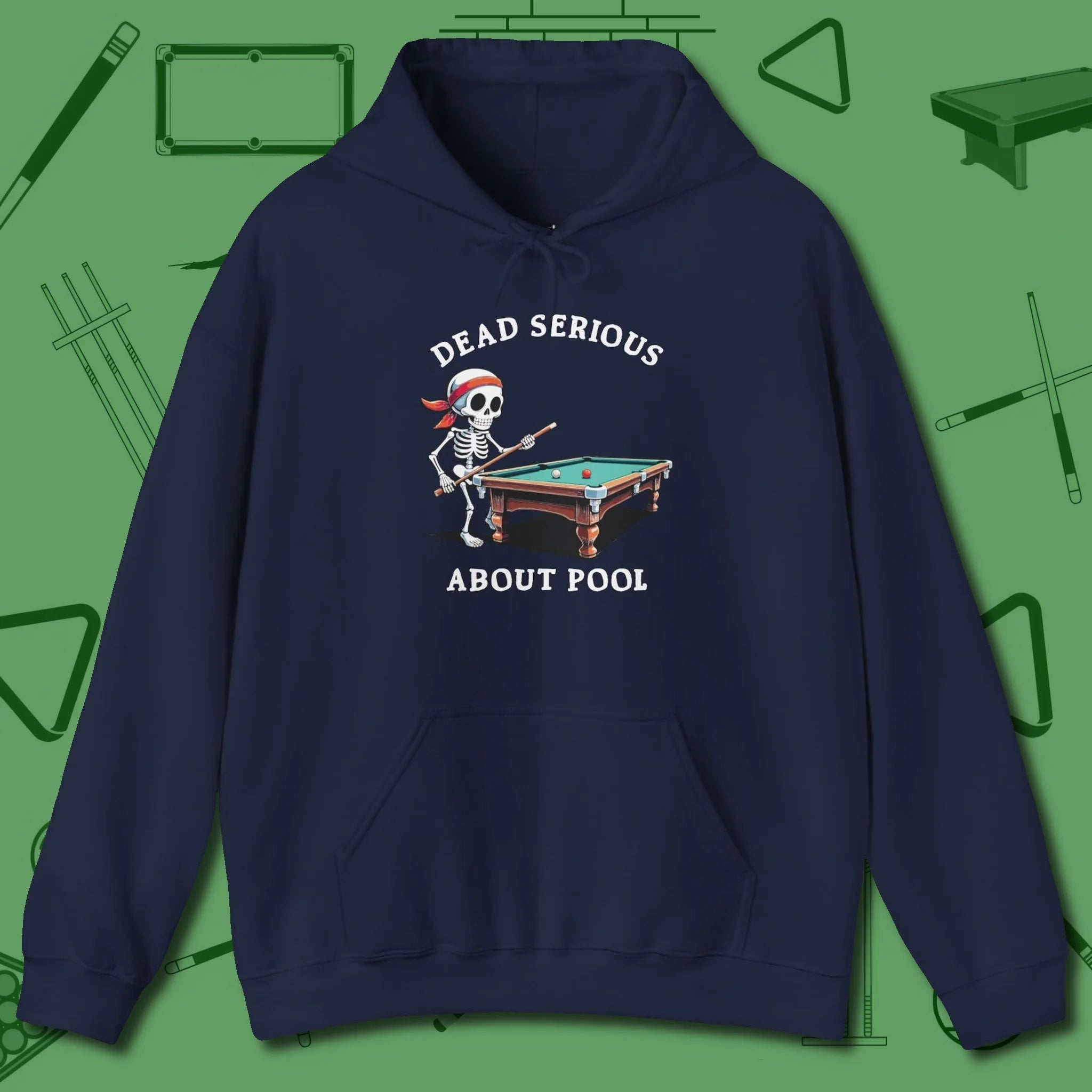 Dead Serious About Hoodie, front view, in Navy it’s not a hobby — it’s a lifestyle