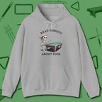 Dead Serious About Hoodie, front view, in Sport Grey fashion with break-and-run energy