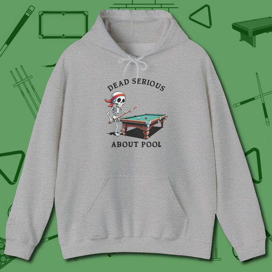 Dead Serious About Hoodie, front view, in Sport Grey fashion with break-and-run energy
