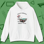 Dead Serious About Hoodie, front view, in White because pool isn’t just a game — it’s who you are