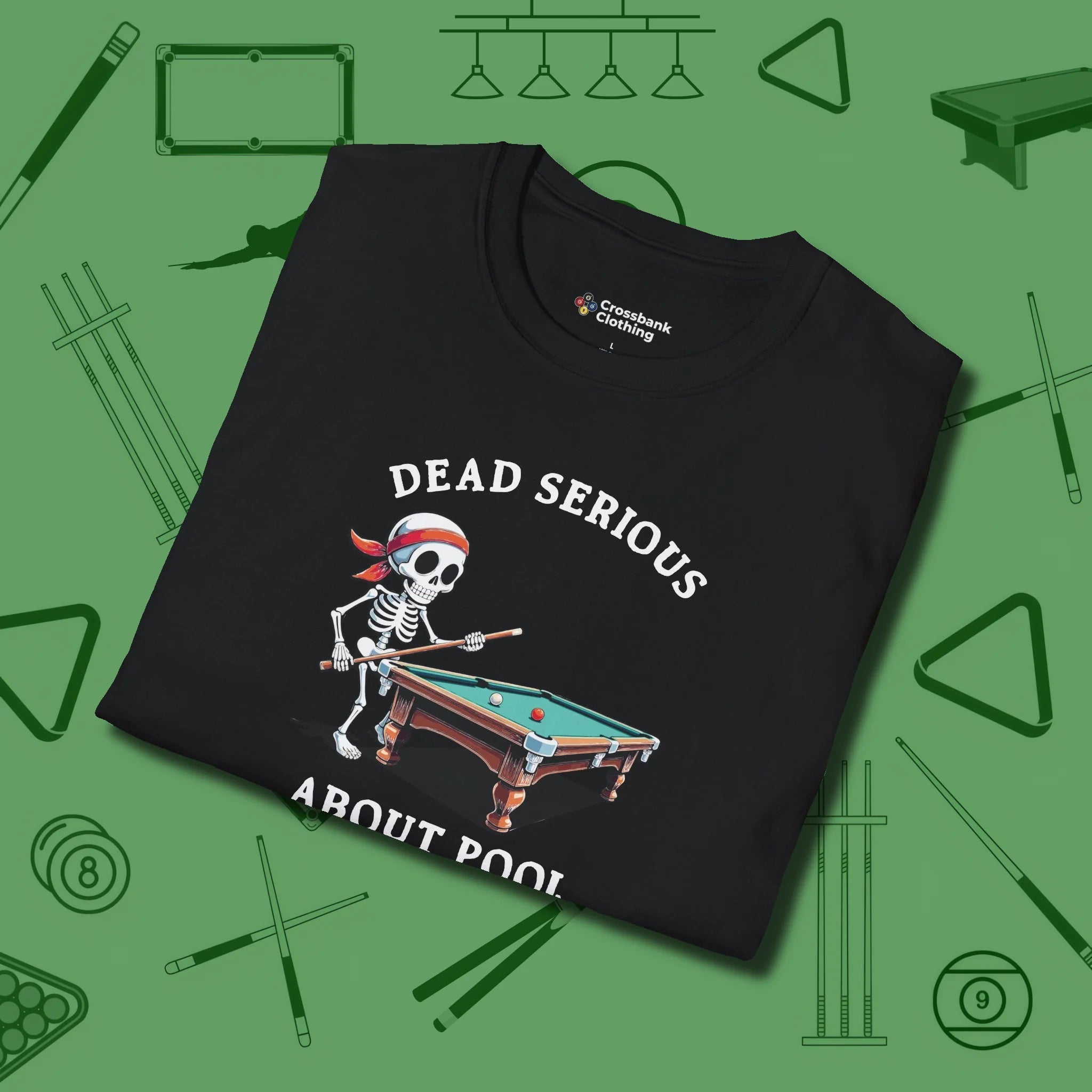Dead Serious About T-Shirt, folded view, in Black smart enough for the felt and the street