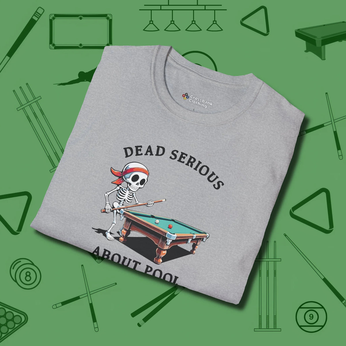 Dead Serious About T-Shirt, folded view, in Sport Grey attitude built for the long haul
