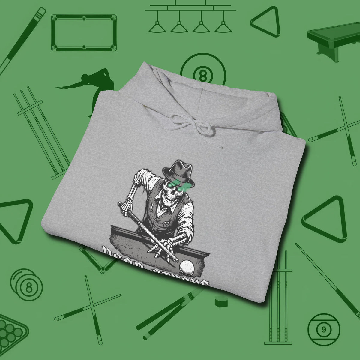 Dead Stroke Hoodie, folded view, in Sport Grey play in style, win in silence