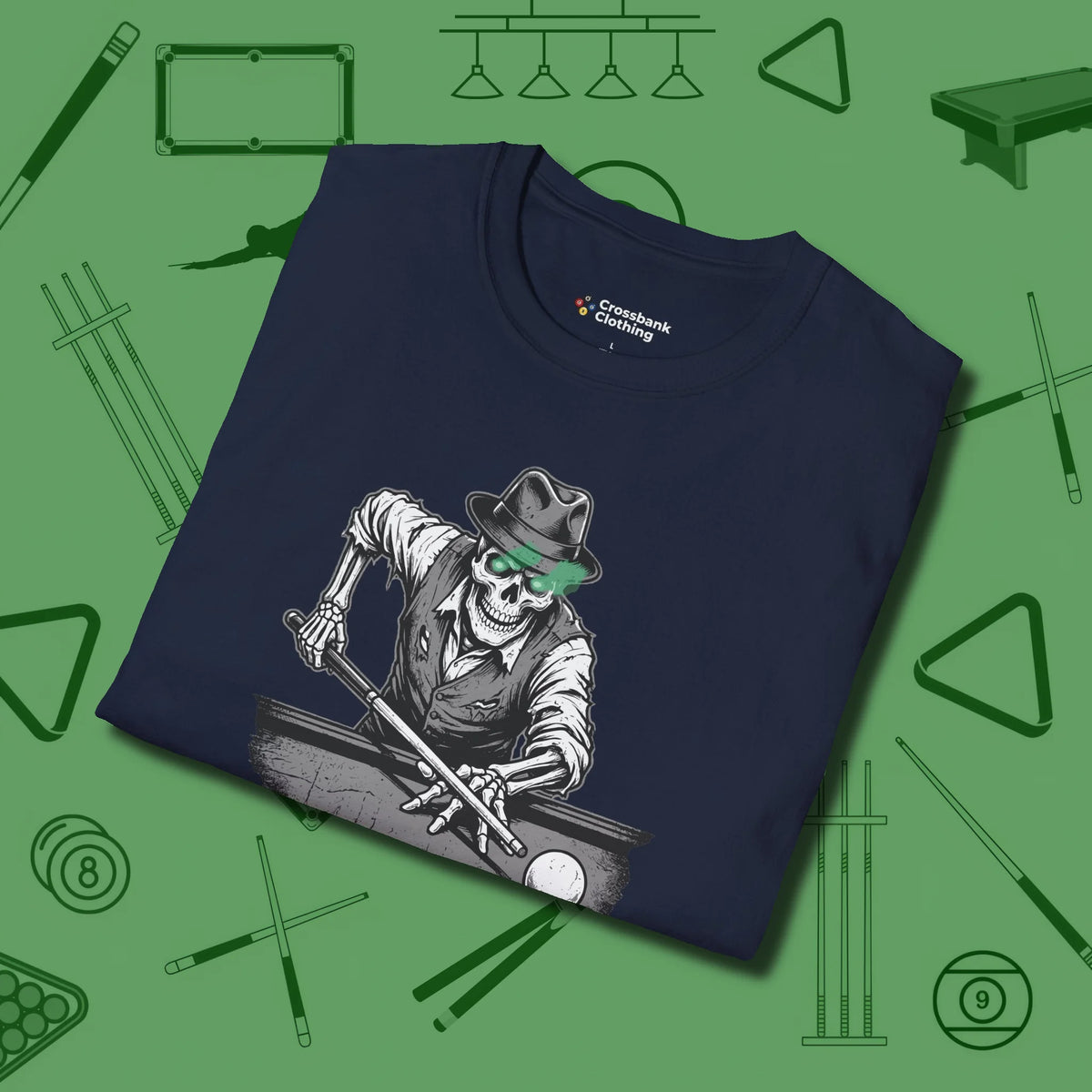 Dead Stroke T-Shirt, folded view, in Navy ideal for clean hits and clean fits