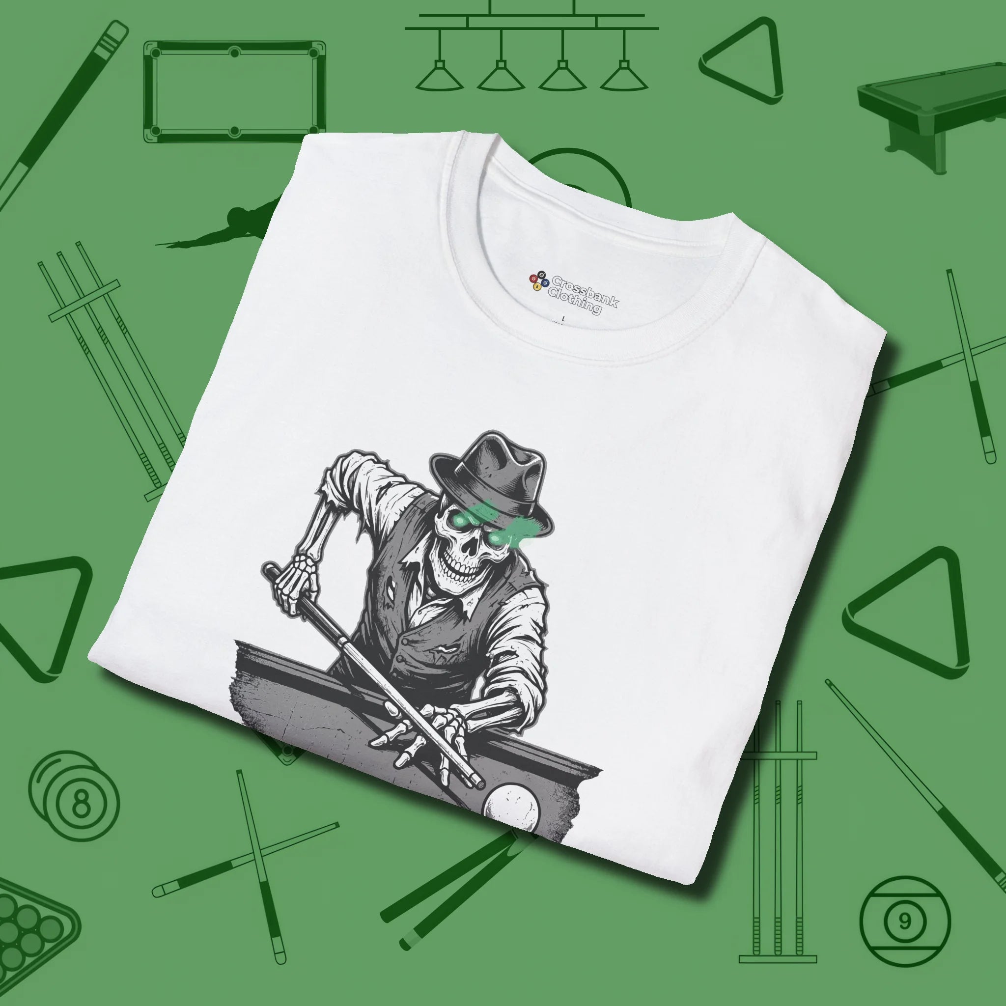Dead Stroke T-Shirt, folded view, in White for hustlers who keep it honest