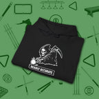 Deadly Accurate Hoodie, in Black color, billiards hoodie, folded view