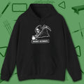 Deadly Accurate Hoodie, in Black color, billiards hoodie, front view