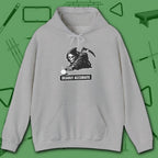 Deadly Accurate Hoodie, in Sport Grey color, billiards hoodie, front view