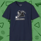 Deadly Accurate T-Shirt, in Navy color, billiards shirt, front view