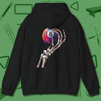 Death Grip 8 Ball Hoodie, back view, in Black