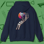 Death Grip 8 Ball Hoodie, back view, in Navy