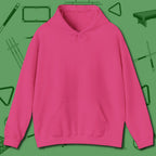Death Grip 8 Ball Hoodie, front view, in Heliconia