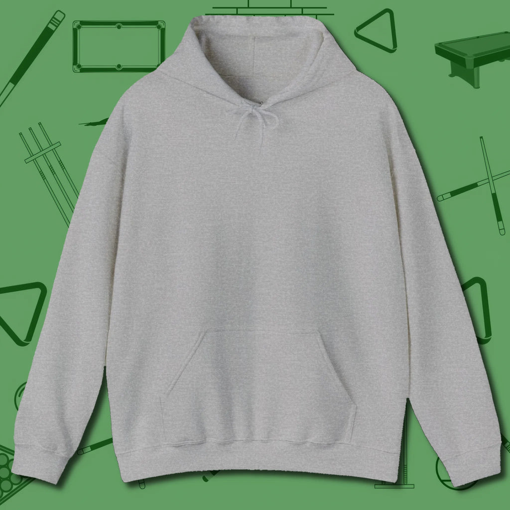 Death Grip 8 Ball Hoodie, front view, in Sport Grey