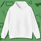 Death Grip 8 Ball Hoodie, front view, in White