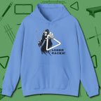 Death Loser Racks Hoodie, front view, in Carolina Blue for shooters who dress like they play: sharp