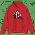 Death Loser Racks Hoodie, front view, in Red put your best game on display