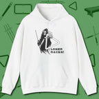 Death Loser Racks Hoodie, front view, in White your secret weapon off the table