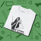 Death Loser Racks T-Shirt, folded view, in White not your average 8-ball graphic tee