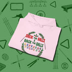Deck the Halls Hoodie, folded view, in Light Pink the official uniform of the after-hours crew