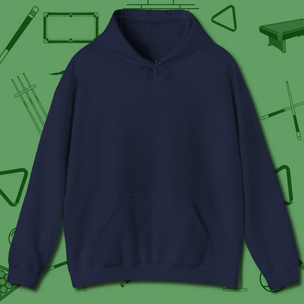 Demon Skull Eight Hoodie, front view, in Navy
